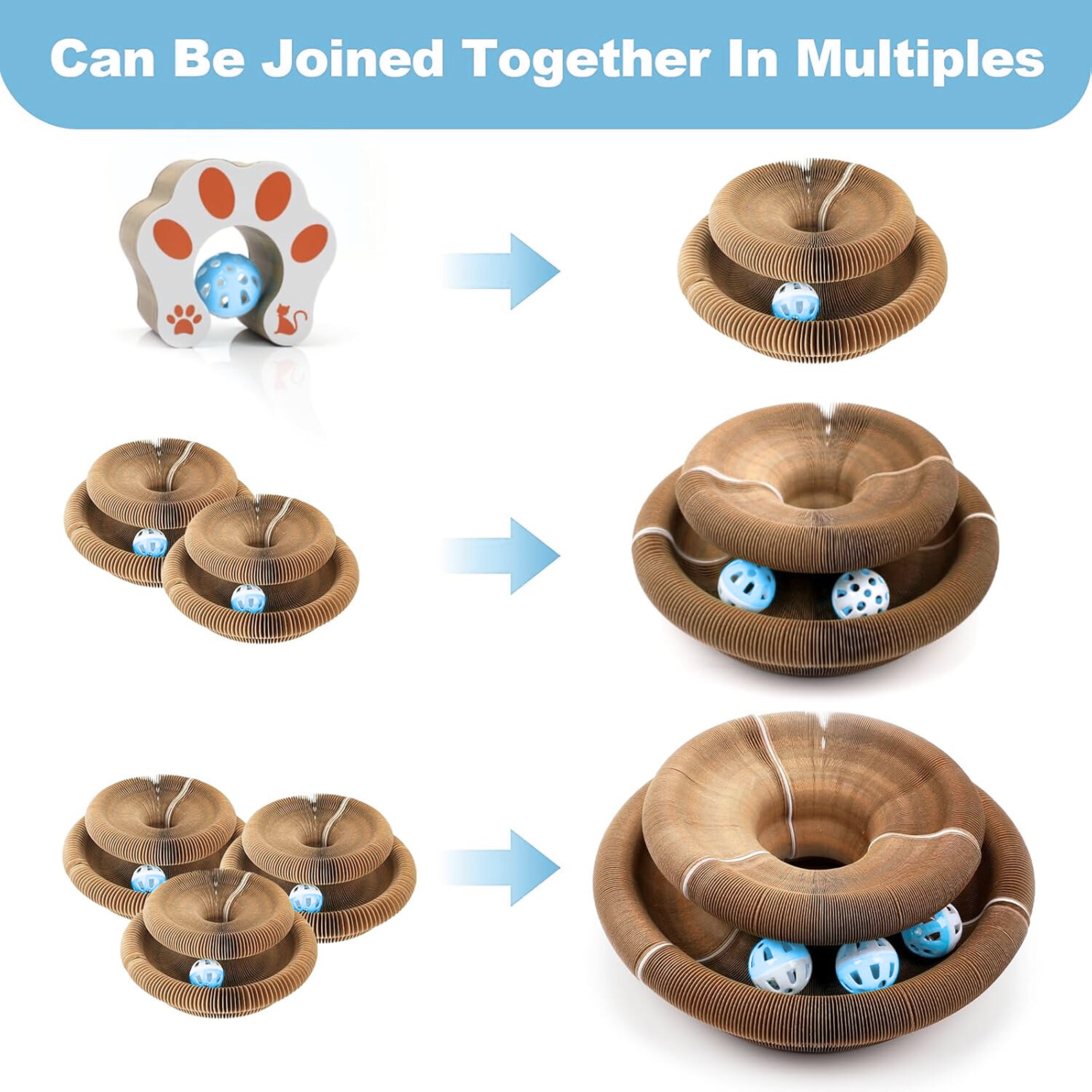 Cat Donut Scratcher Toy + Bell Ball