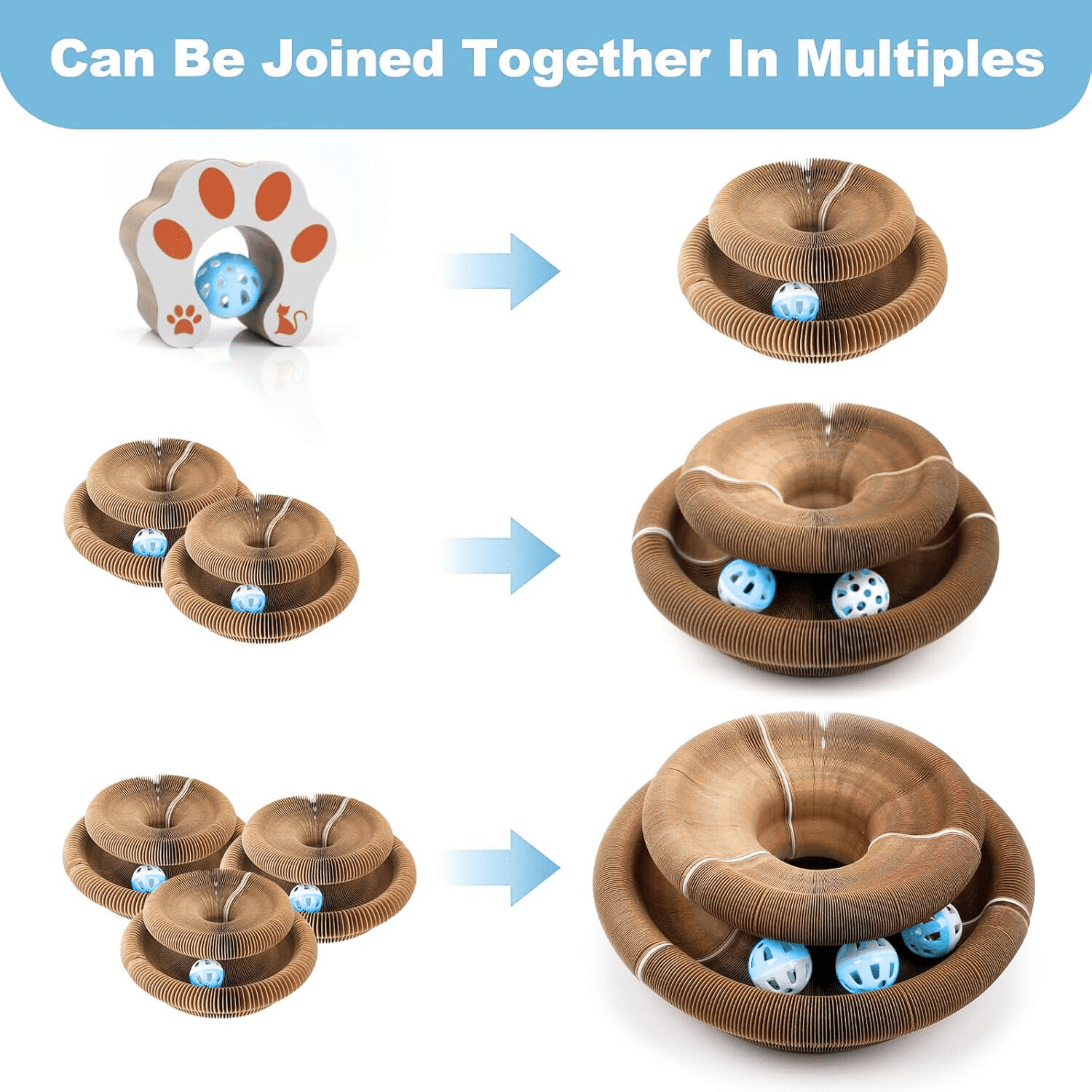 Cat Donut Scratcher Toy + Bell Ball
