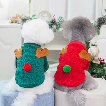 Christmas Sweater with Nose & Antlers