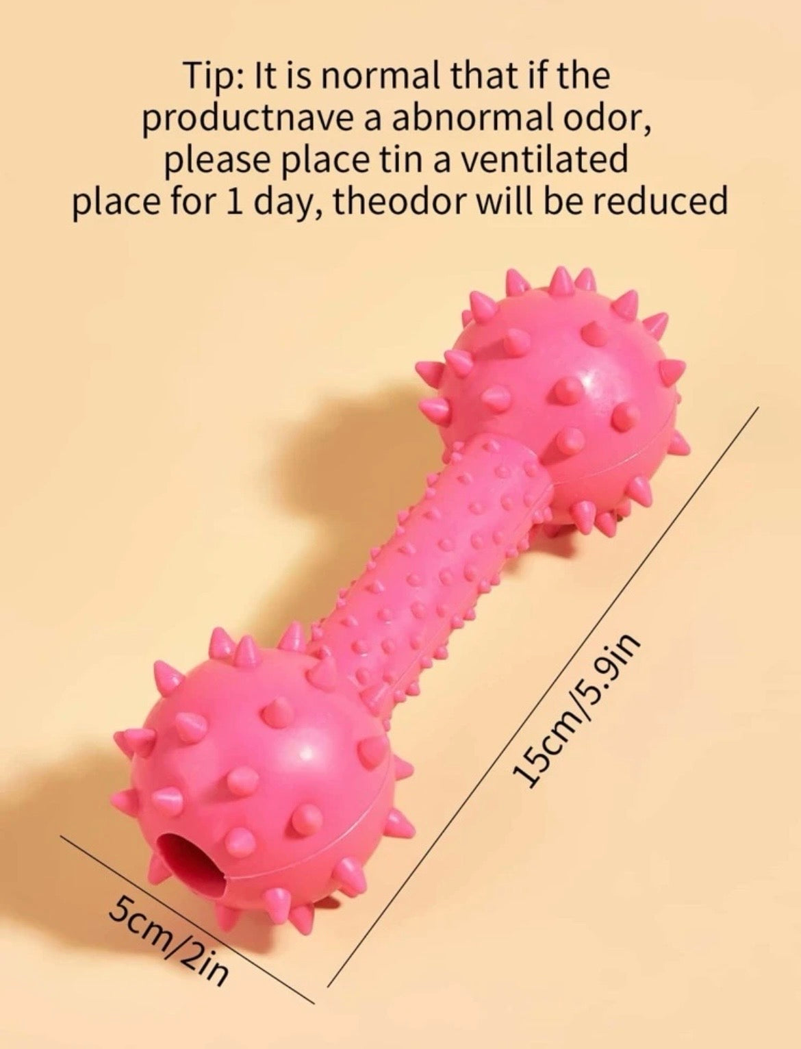Dumbbell Spiky Toy with Bells Inside