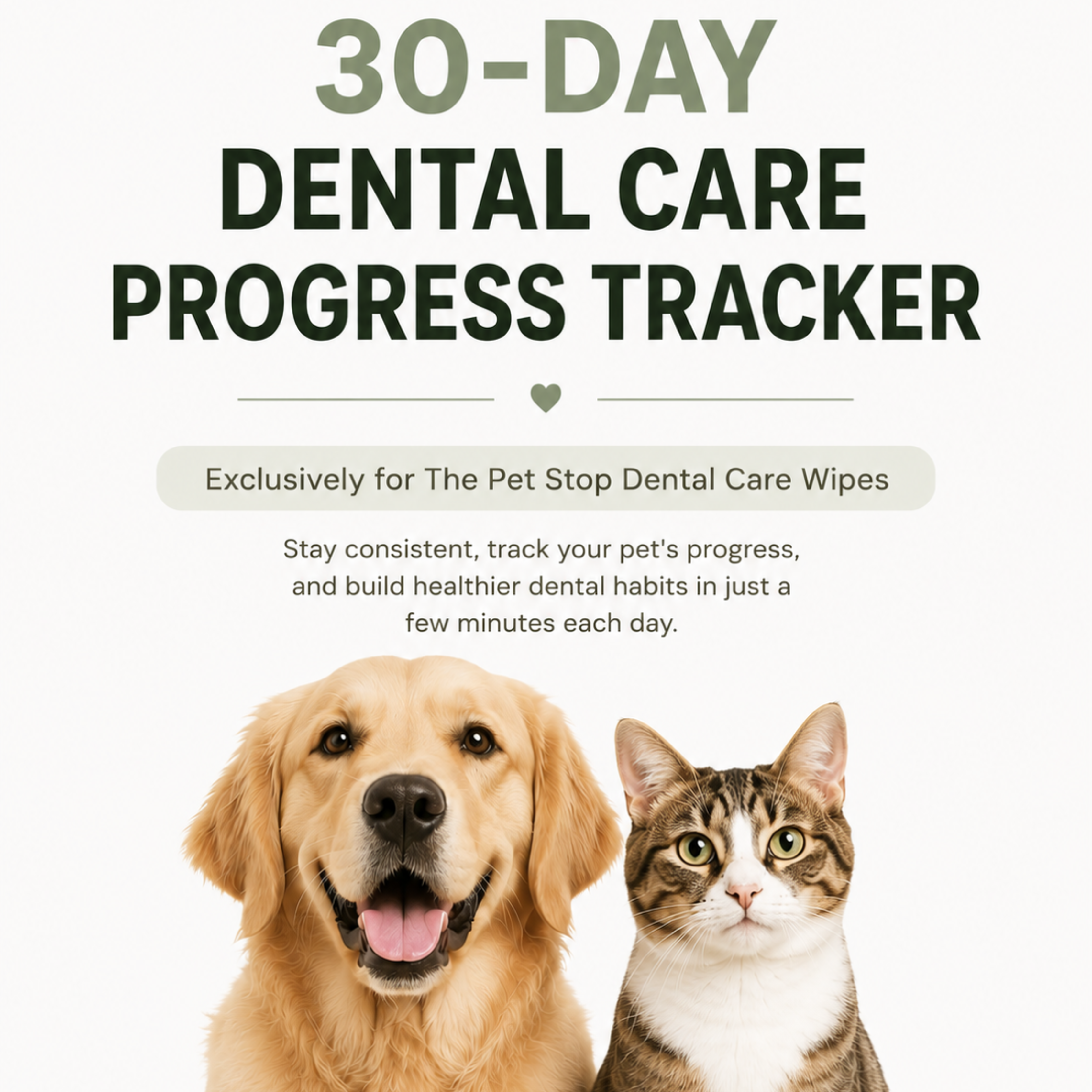 Dental Care Wipes 30-Day Progress Tracker