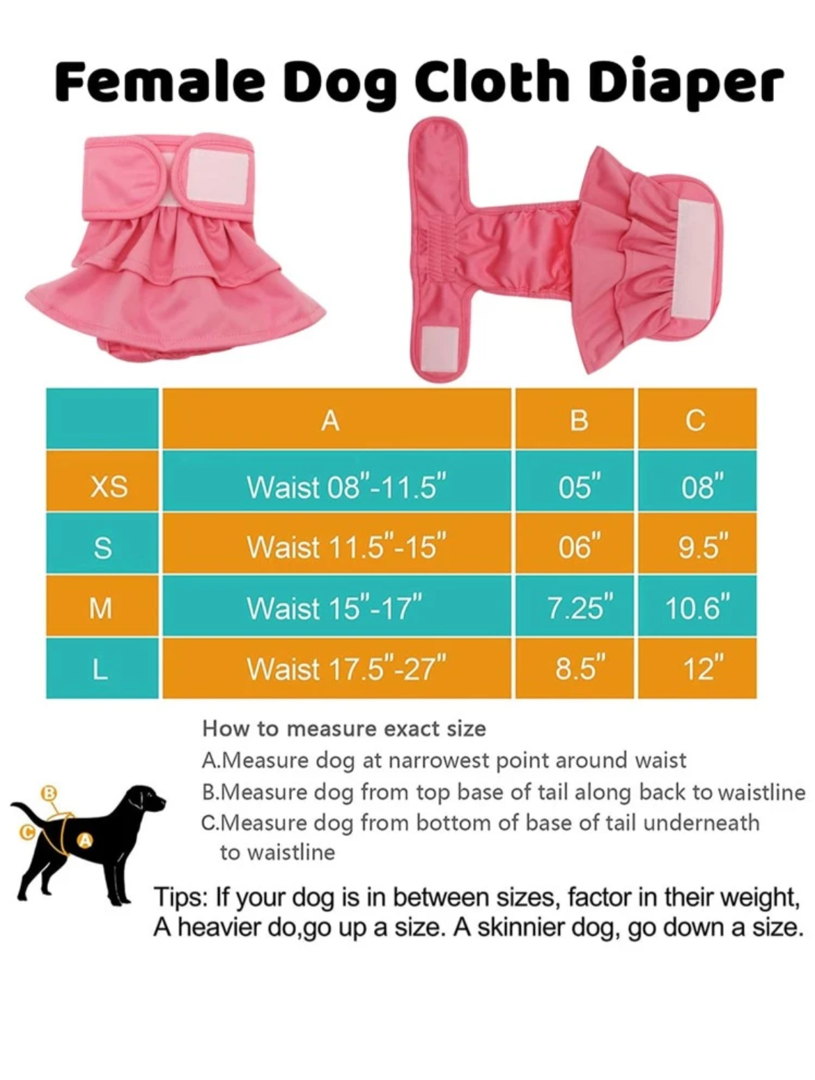 The Pet Stop™️ - Female Dog Diaper w/ Skirt Ruffles