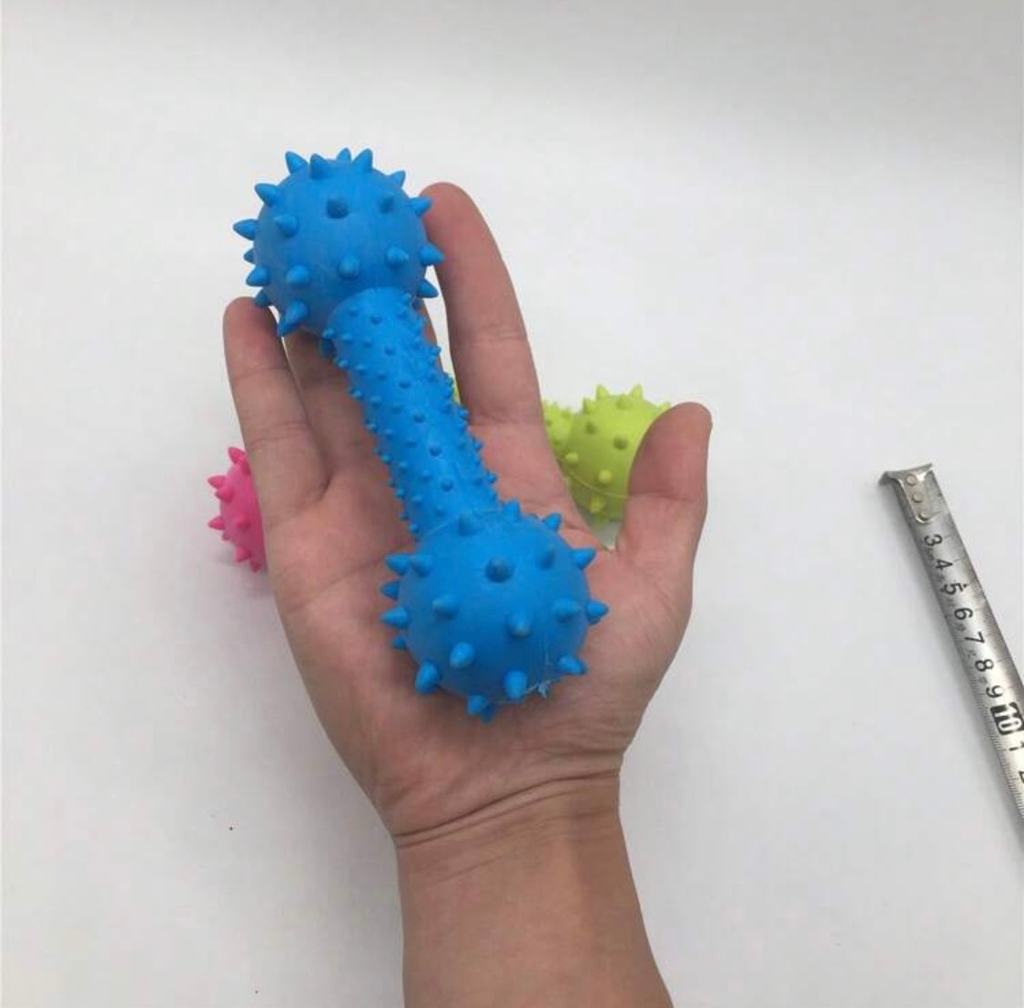 Dumbbell Spiky Toy with Bells Inside