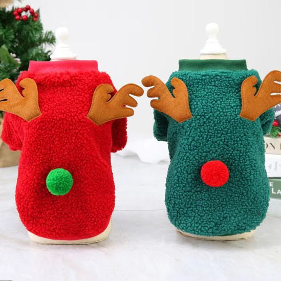 Christmas Sweater with Nose & Antlers